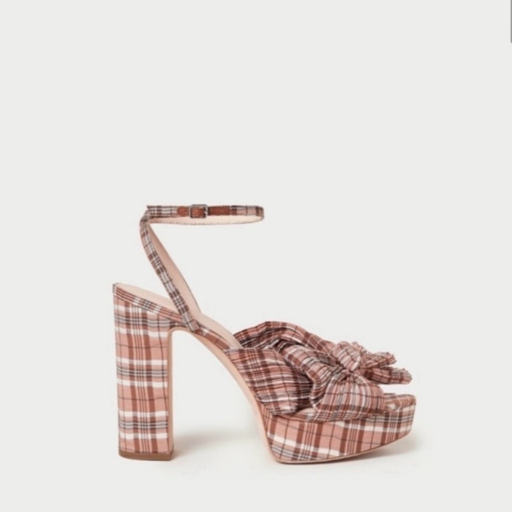 Loeffler Randall Natalia Plaid Platform Sandals (7.5)